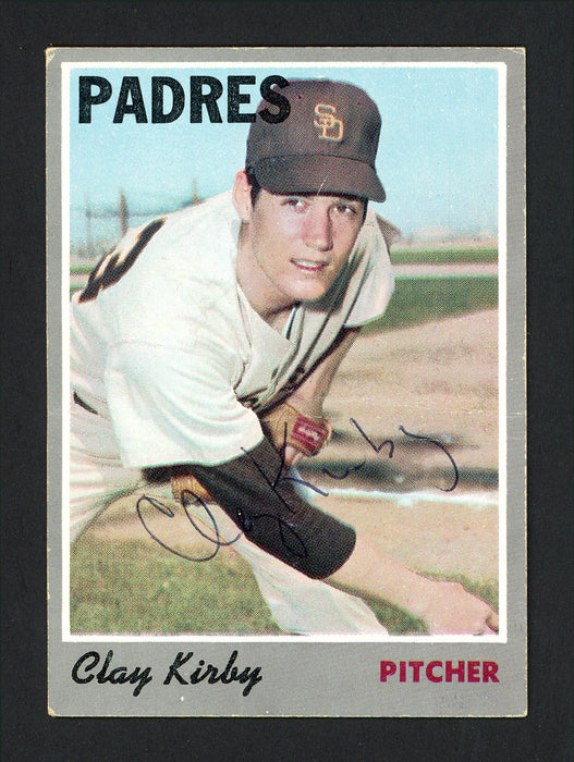 Clay Kirby Autographed 1970 Topps Card #79 San Diego Padres SKU #165256 - RSA