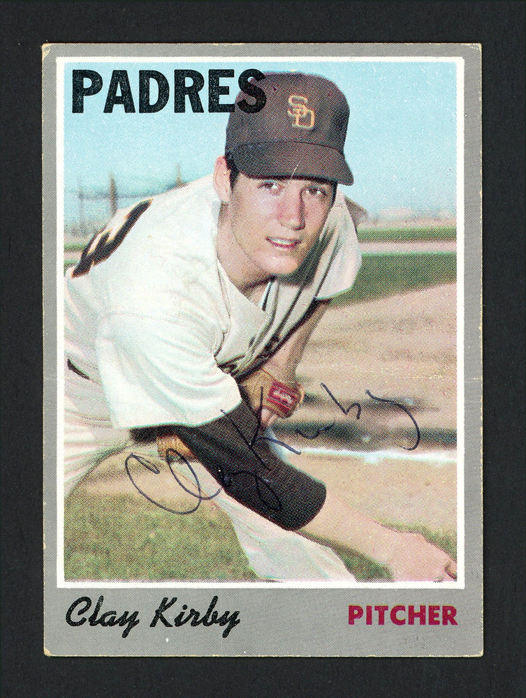Clay Kirby Autographed 1970 Topps Card #79 San Diego Padres SKU #165256 - RSA
