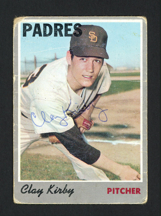 Clay Kirby Autographed 1970 Topps Card #79 San Diego Padres SKU #165257 - RSA