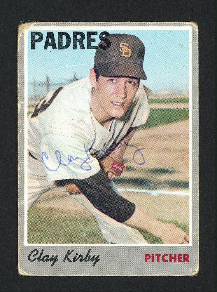 Clay Kirby Autographed 1970 Topps Card #79 San Diego Padres SKU #165257 - RSA