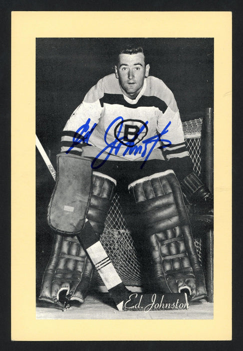 Ed Johnston Autographed 1944-63 Beehive 4.5x6.5 Photo Boston Bruins SKU #160632 - RSA