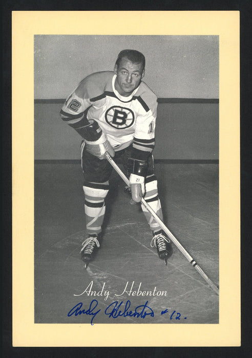 Andy Hebenton Autographed 1944-63 Beehive 4.5x6.5 Photo Boston Bruins SKU #160637 - RSA