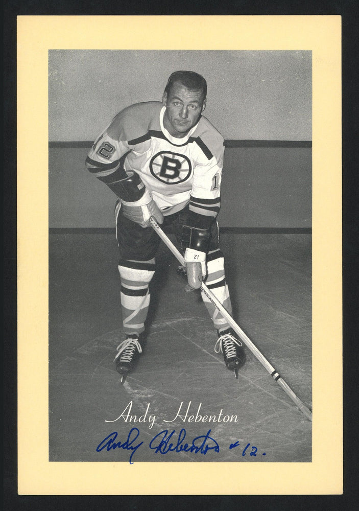Andy Hebenton Autographed 1944-63 Beehive 4.5x6.5 Photo Boston Bruins SKU #160637 - RSA