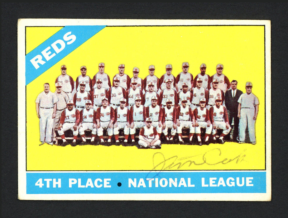 Jim Coker Autographed 1966 Topps Card #59 Cincinnati Reds SKU #165336 - RSA