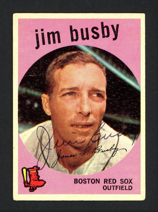 Jim Busby Autographed 1959 Topps Card #185 Boston Red Sox SKU #165341 - RSA