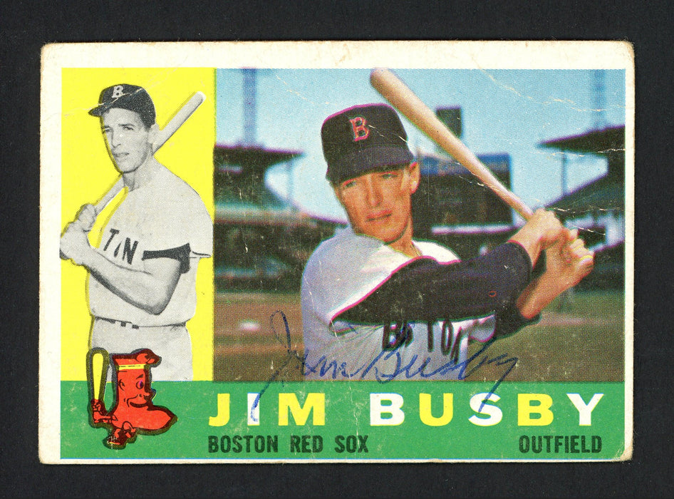 Jim Busby Autographed 1960 Topps Card #232 Boston Red Sox SKU #165342 - RSA