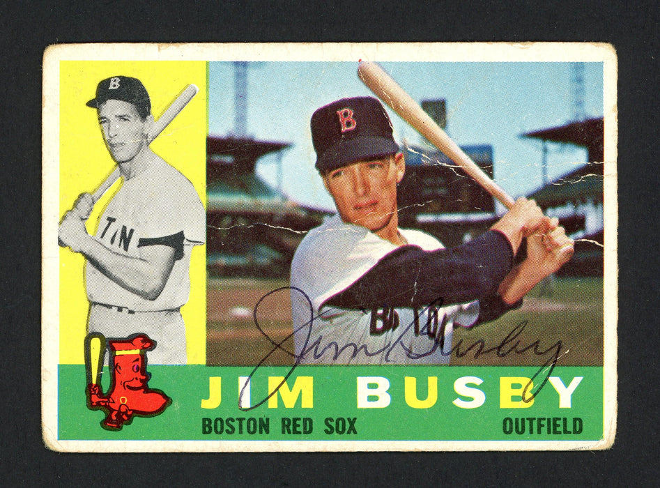 Jim Busby Autographed 1960 Topps Card #232 Boston Red Sox SKU #165343 - RSA