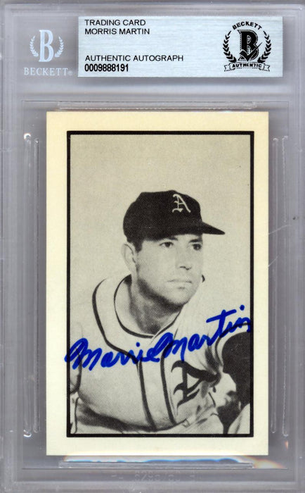 Morris "Morrie" Martin Autographed 1953 Bowman Reprint Card #53 Philadelphia A's Beckett BAS #9888191 - RSA