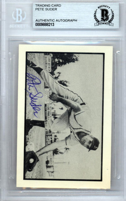 Pete Suder Autographed 1953 Bowman Reprint Card #8 Philadelphia A's Beckett BAS #9888213 - RSA