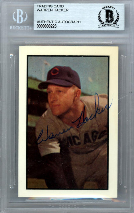 Warren Hacker Autographed 1953 Bowman Reprint Card #144 Chicago Cubs Beckett BAS #9888223 - RSA