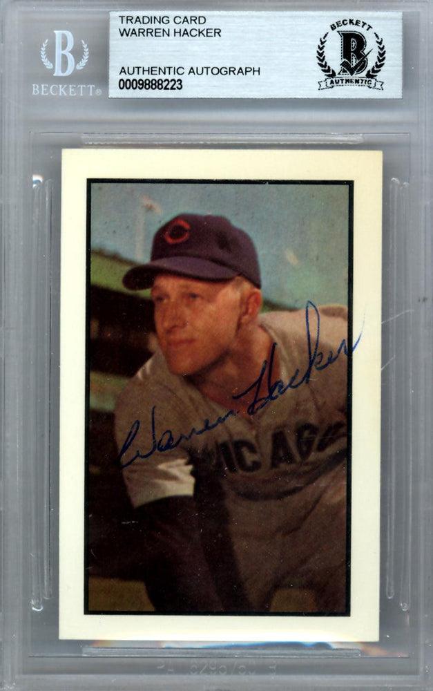 Warren Hacker Autographed 1953 Bowman Reprint Card #144 Chicago Cubs Beckett BAS #9888223 - RSA