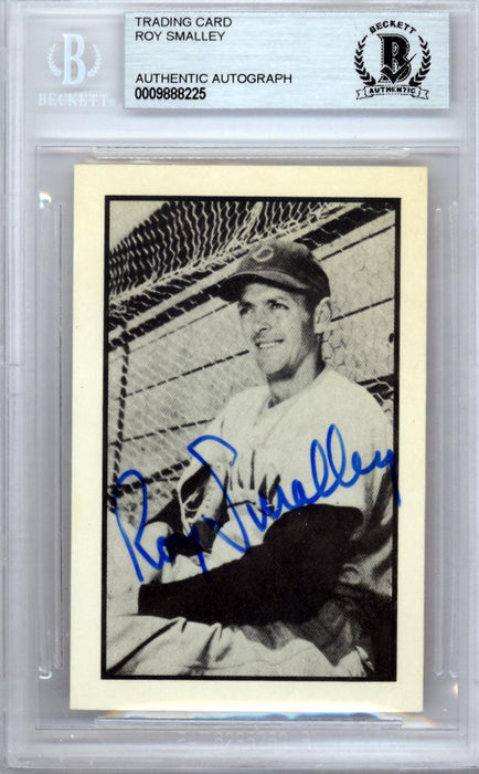 Roy Smalley Autographed 1953 Bowman Reprint Card #56 Chicago Cubs Beckett BAS #9888225 - RSA