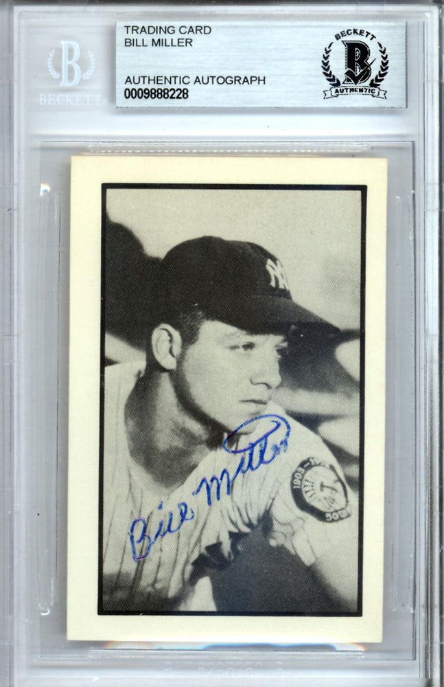 Bill Miller Autographed 1953 Bowman Reprint Card #54 New York Yankees Beckett BAS #9888228 - RSA