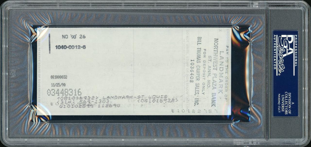 Bob Gibson Autographed Check St. Louis Cardinals PSA/DNA Stock #99217 - RSA