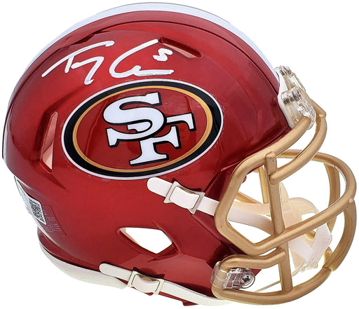 Trey Lance Autographed San Francisco 49ers Flash Red Speed Mini Helmet Beckett BAS QR Stock #197093 - RSA