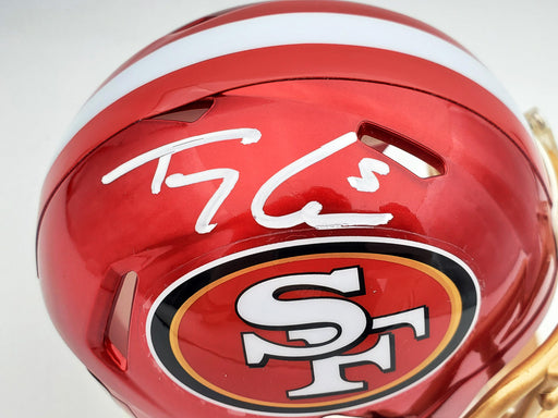 Trey Lance Autographed San Francisco 49ers Flash Red Speed Mini Helmet Beckett BAS QR Stock #197093 - RSA