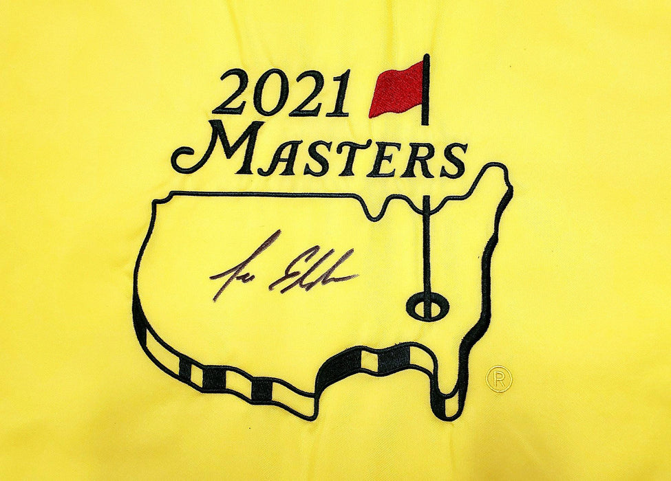 Lee Elder Autographed Yellow 2021 Masters Pin Flag Beckett BAS Stock #197115 - RSA