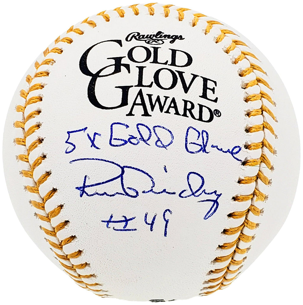 Ron Guidry Autographed Official Gold Glove Baseball New York Yankees "5X Gold Glove" Beckett BAS Stock #197059 - RSA