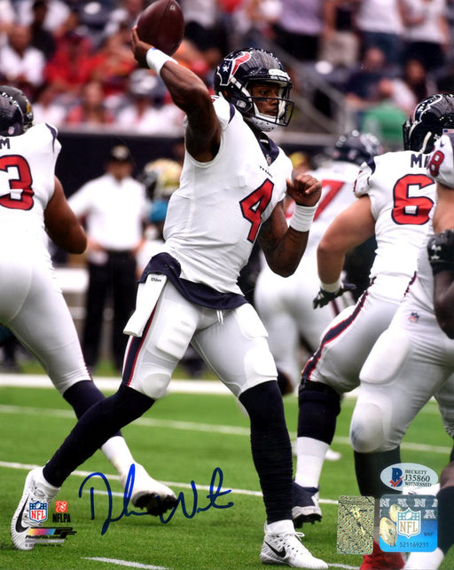 Deshaun Watson Autographed 8x10 Photo Houston Texans Beckett BAS Stock #125169 - RSA
