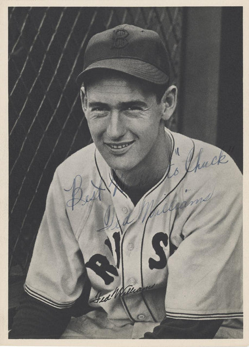 Ted Williams Autographed 6.5x9 Photo Boston Red Sox "To Chuck Best Wishes" Vintage Rookie Era Beckett BAS #A82684 - RSA