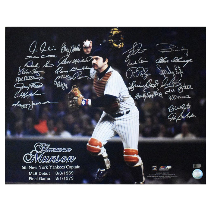 Thuman Munson Yankee Teammates - 25 Signatures Signed 16x20 Reggie Jackson, Gossage, Nettles, Guidry, Chambliss, Dent, (AIV AA13885) - RSA