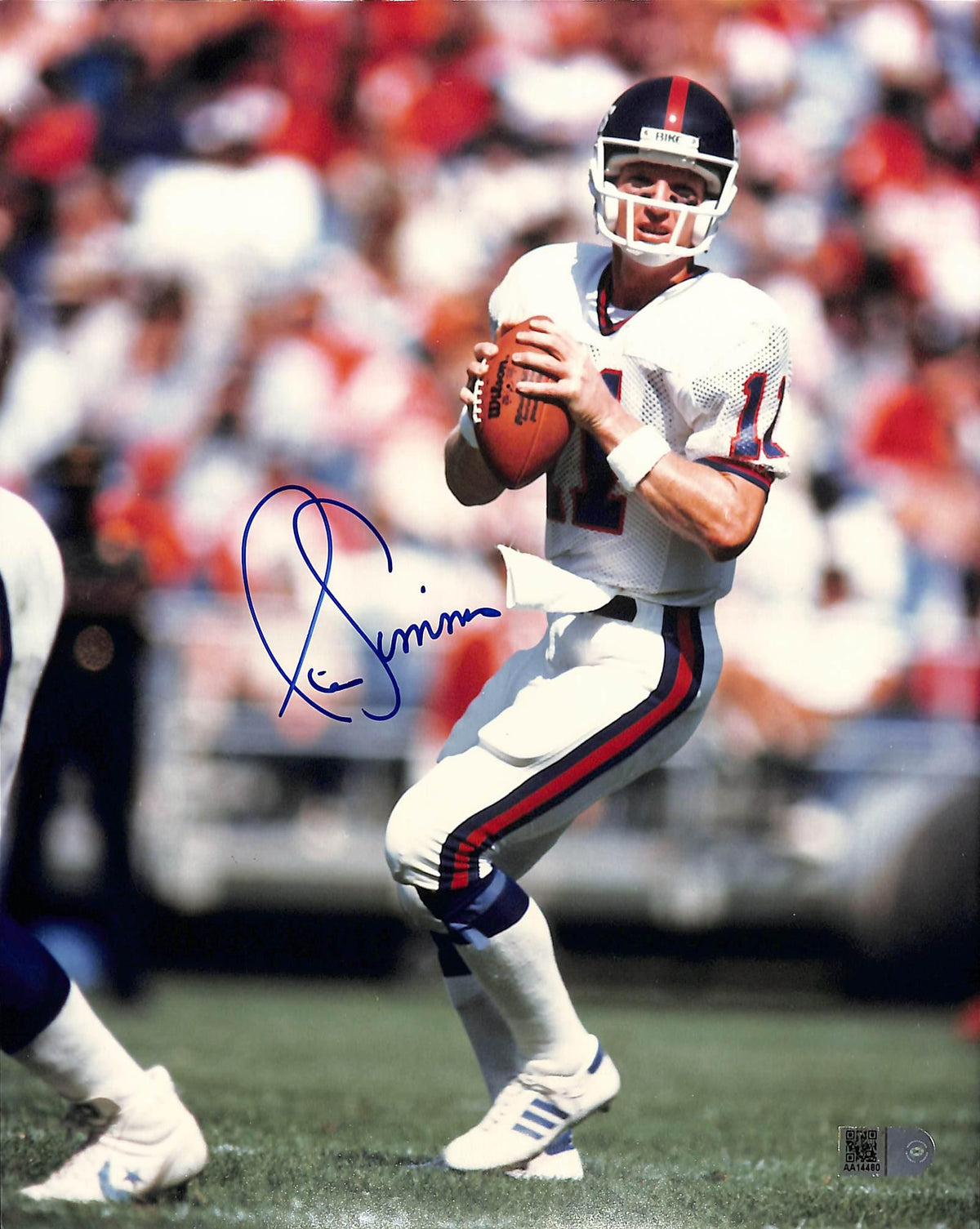Phil Simms Signed 8x10 Photo In White (AIV) — RSA