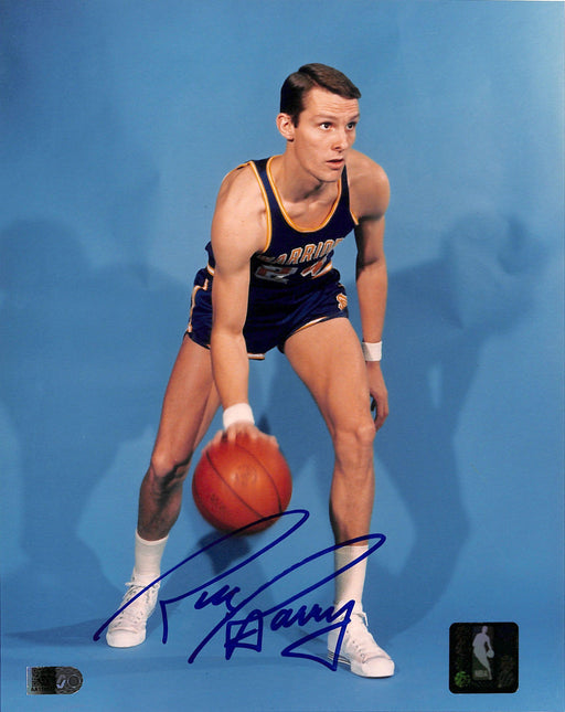 rick barry signed 8x10 photo gs warriors nba 50 aiv certificate of authenticity