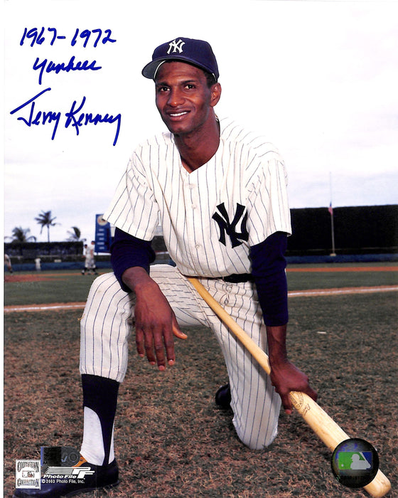 jerry kenney signed and inscribed 1967 72 yankees 8x10 photo aiv certificate of authenticity
