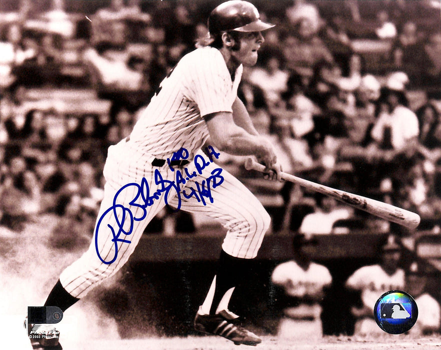 ron blomberg signed and inscribed 1st al dh 4673 8x10 photo aiv certificate of authenticity