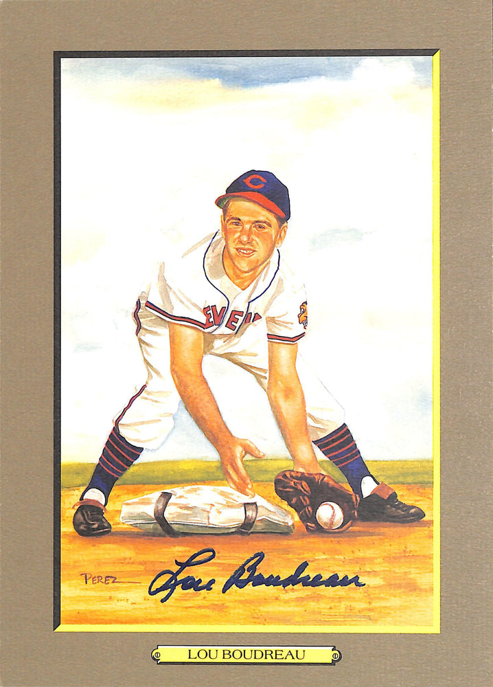 lou boudreau signed perez steele great moments card 63 limited ed 46365000 aiv aa16496 certificate of authenticity