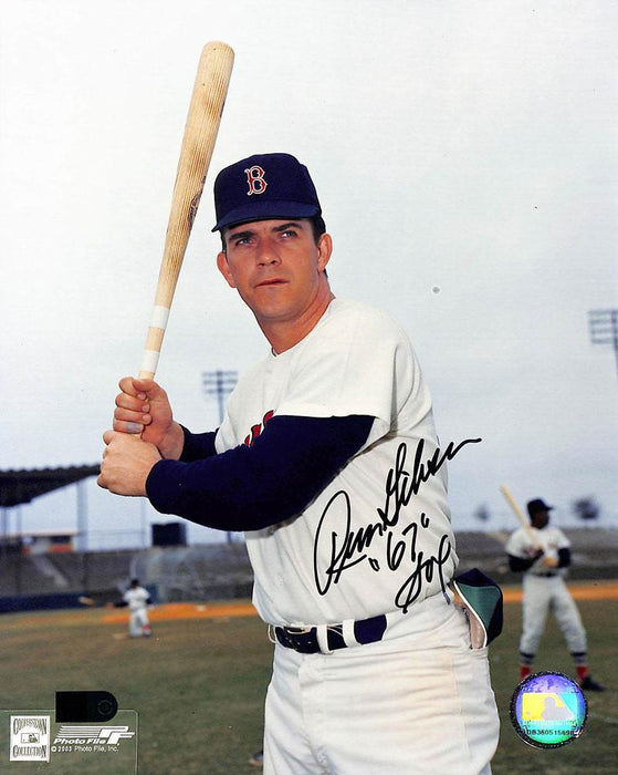 russ gibson signed and inscribed 1967 sox 8x10 aiv certificate of authenticity