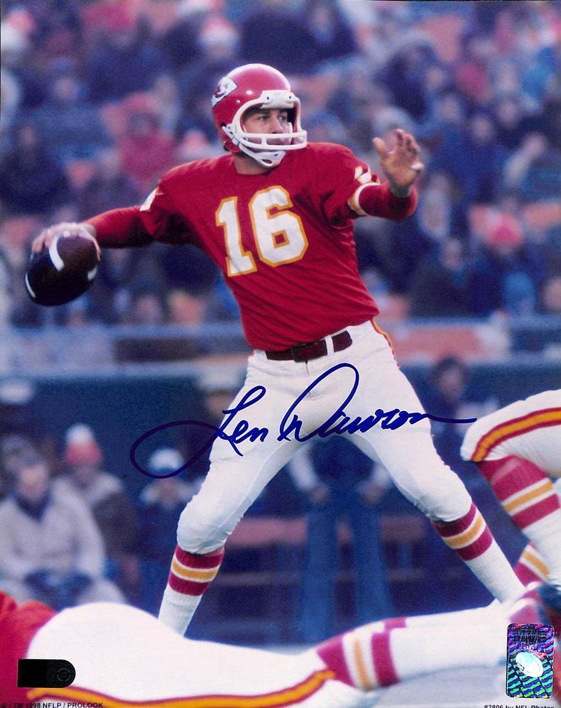 len dawson signed 8x10 aiv certificate of authenticity