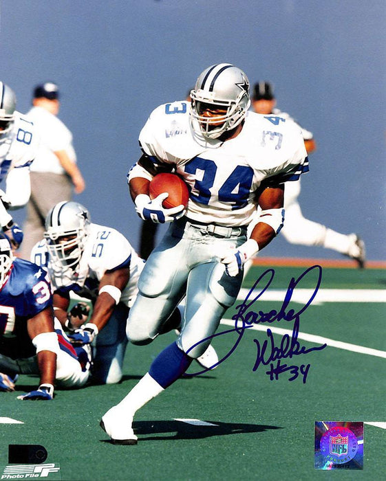 herschel walker signed and inscribed 34 8x10 white jersey aiv certificate of authenticity