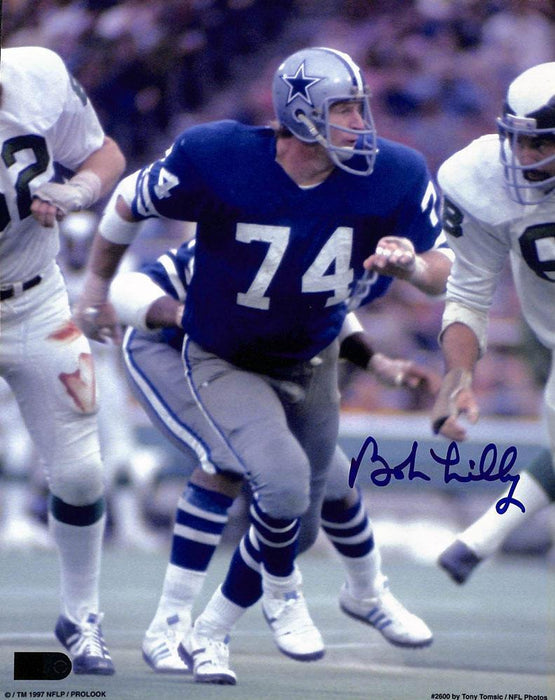 bob lilly signed 8x10 aiv certificate of authenticity