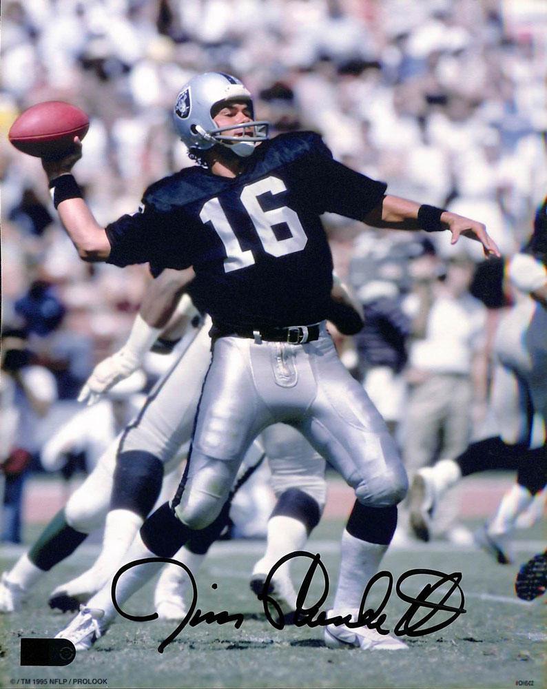 jim plunkett signed 8x10 black ink aiv aa18276 certificate of authenticity
