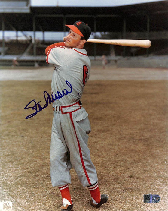 stan musial signed 8x10 aiv aa18391 certificate of authenticity