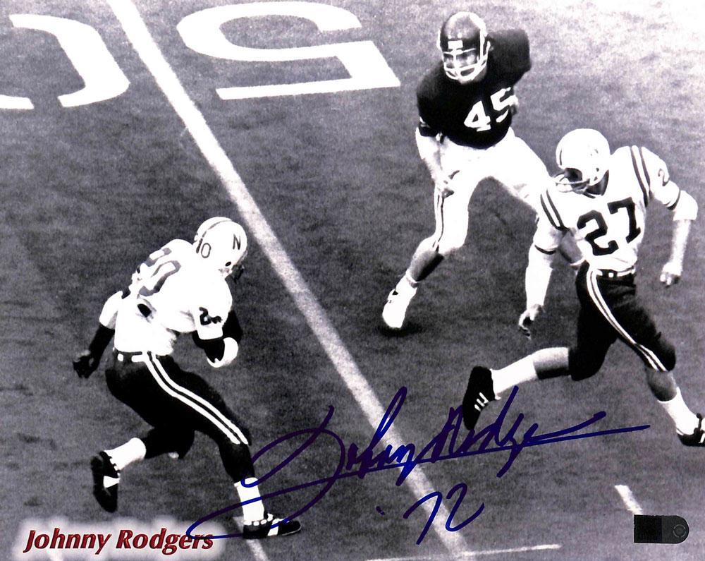 johnny rodgers signed and inscribed 72 8x10 aiv aa18448 certificate of authenticity