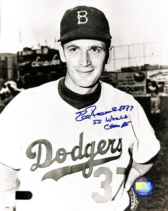 ed roebuck signed and inscribed 37 1955 world champs 8x10 aiv certificate of authenticity