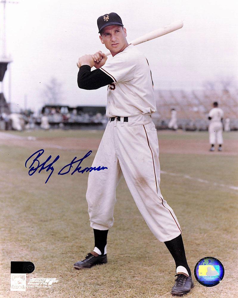 bobby thomson signed 8x10 aiv certificate of authenticity