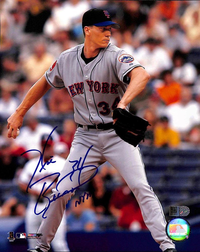 kris benson signed and inscribed 34 nym 8x10 aiv certificate of authenticity