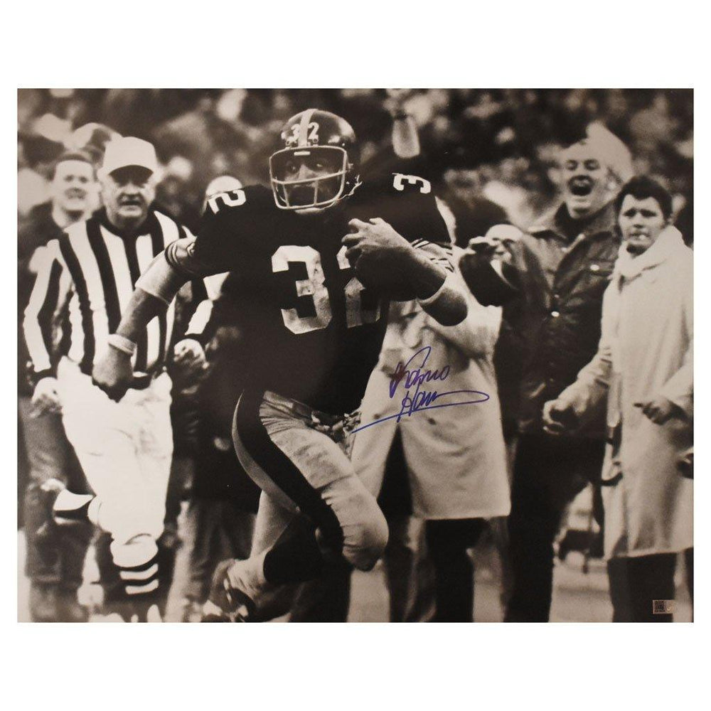 franco harris signed 16x20 immaculate reception aiv aa18636 certificate of authenticity