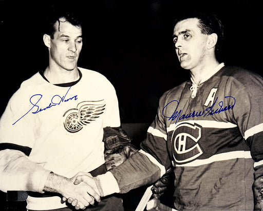 gordie howe & maurice richard signed 8x10 photo aiv aa 14534 certificate of authenticity