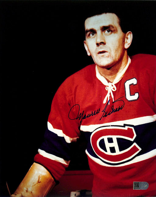maurice richard signed 8x10 photo in red aiv certificate of authenticity