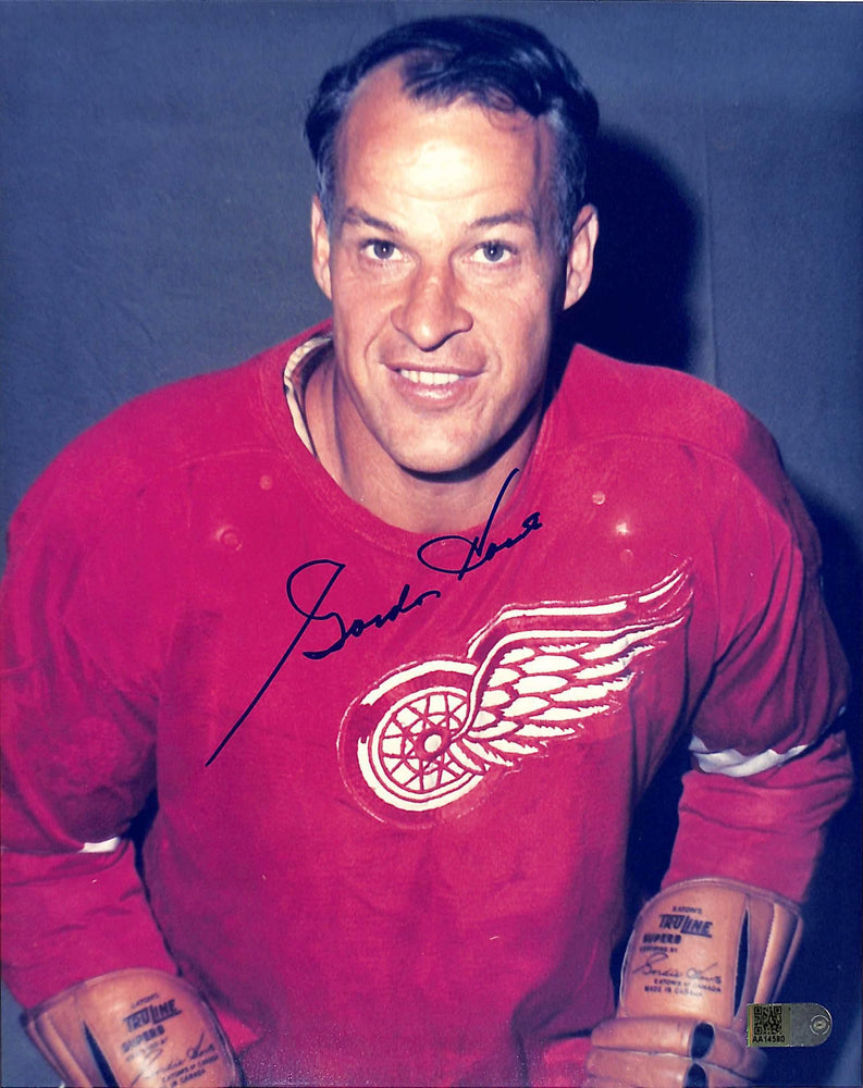gordie howe signed 8x10 photo aiv aa 14580 certificate of authenticity