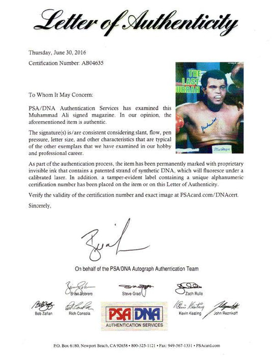 Muhammad Ali Autographed Sports Illustrated Magazine Cover PSA/DNA #AB04635 - RSA