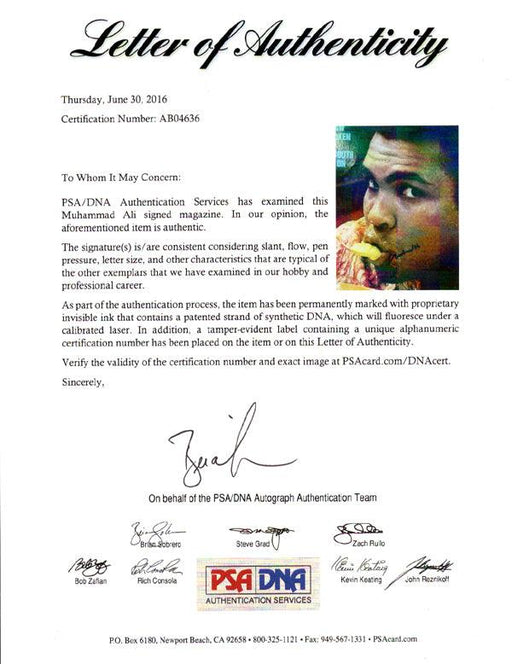 Muhammad Ali Autographed Sports Illustrated Magazine Cover PSA/DNA #AB04636 - RSA