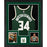Giannis Antetokounmpo Signed Milwaukee Bucks Double-Suede Vertical Framed Nike Swingman Green Jersey (JSA) - RSA