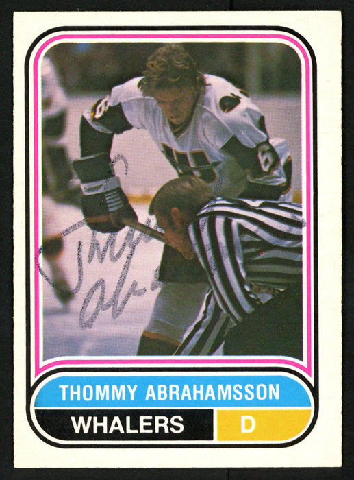 Thommy Abrahamsson Autographed 1975-76 WHA O-Pee-Chee Card #127 New England Whalers SKU #151329 - RSA
