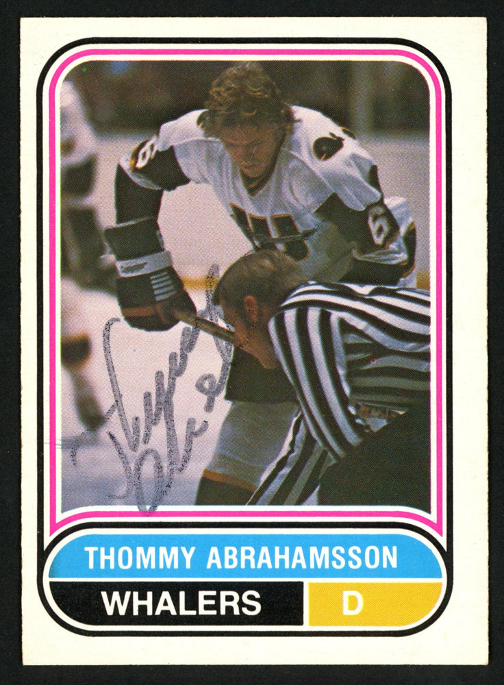 Thommy Abrahamsson Autographed 1975-76 WHA O-Pee-Chee Card #127 New England Whalers SKU #151420 - RSA