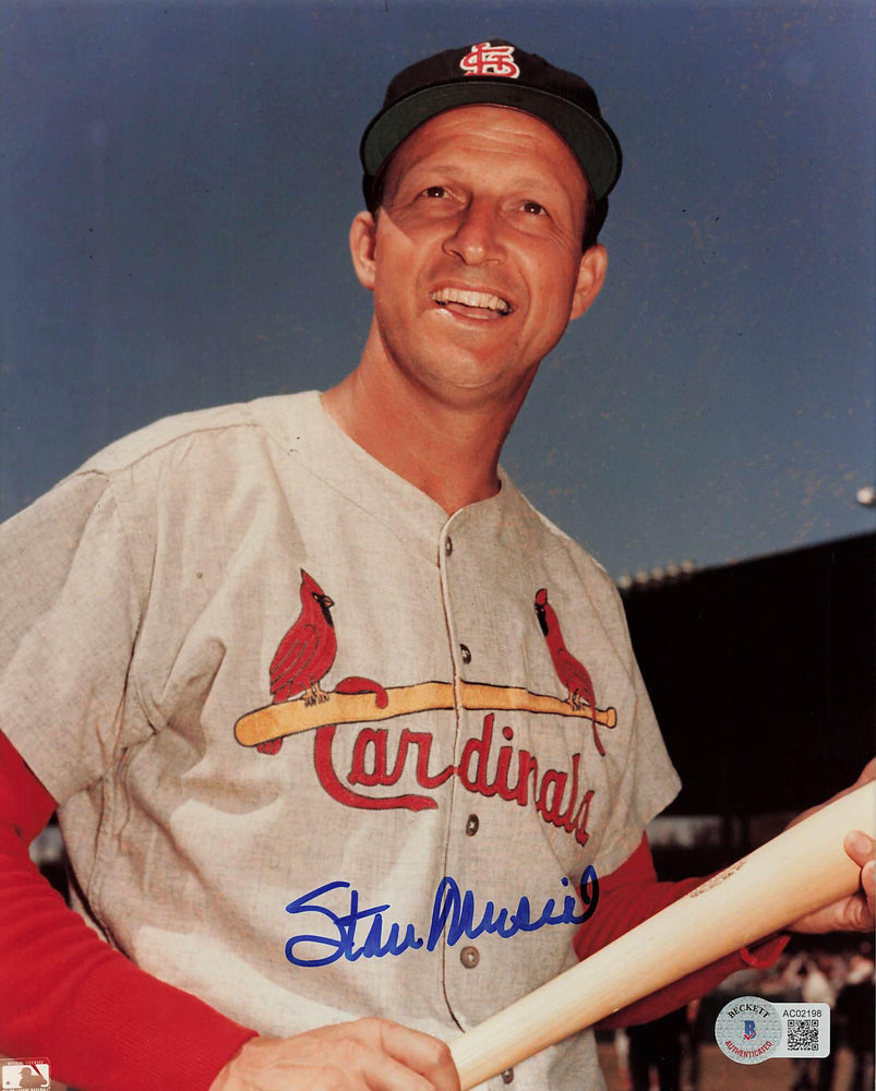 stan musial signed 8x10 photo st louis cardinals bas ac02198 certificate of authenticity